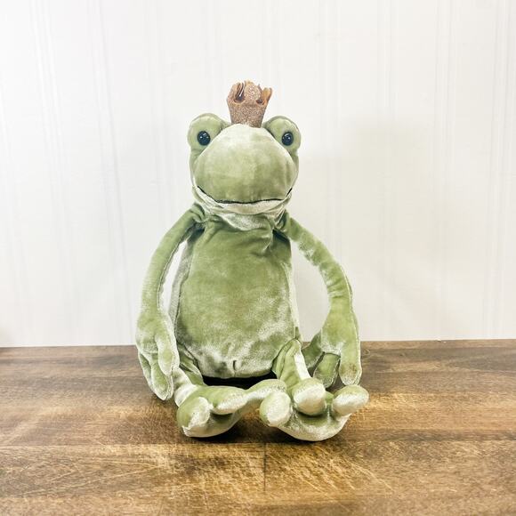 Jellycat Frog Prince Kiss Plush Gold Crown - Rare & Retired Collection - Picture 1 of 6
